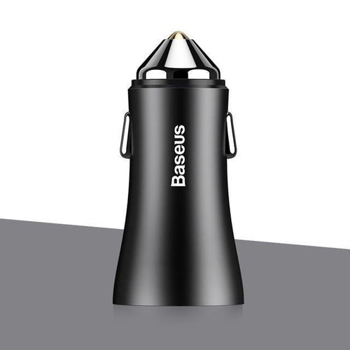 Planet Gates Black Baseus Dual USB Car Charger For iPhone XS Samsung Mobile Phone Charger Car Cigar Lighter Tablet GPS Travel Adapter Phone Charger