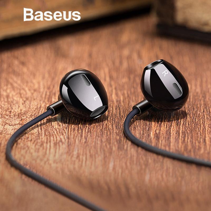 Planet Gates BLACK Baseus H06 In-ear Stereo Bass Earphones Headphones 3.5mm jack wired control HiFi Earbuds Headset for iPhone Xiaomi Mobile Phone