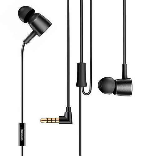 Planet Gates Black Baseus H07 Hi-Res Audio Wired Earphone Headset With Mic Metal In-Ear Earphone Stereo Bass Sound With 3.5mm Jack Earbuds kulakl k