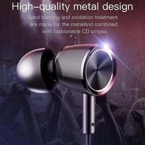 Planet Gates Black Baseus H07 Hi-Res Audio Wired Earphone Headset With Mic Metal In-Ear Earphone Stereo Bass Sound With 3.5mm Jack Earbuds kulakl k