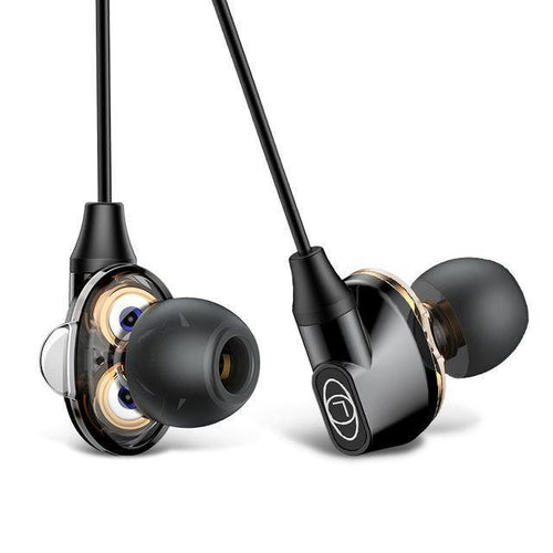 Planet Gates BLACK Baseus H10 Double dynamic 3.5MM Wired Earphone stereo bass sound earphones with mic for xiaomi  fone de ouvido auriculares MP3