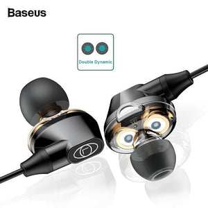 Planet Gates Black Baseus H10 Dual Dynamic Driver Wired Earphone For Phone Stereo Sound Casque 3.5mm Jack Earpiece With Mic kulakl k Fone De Ouvido
