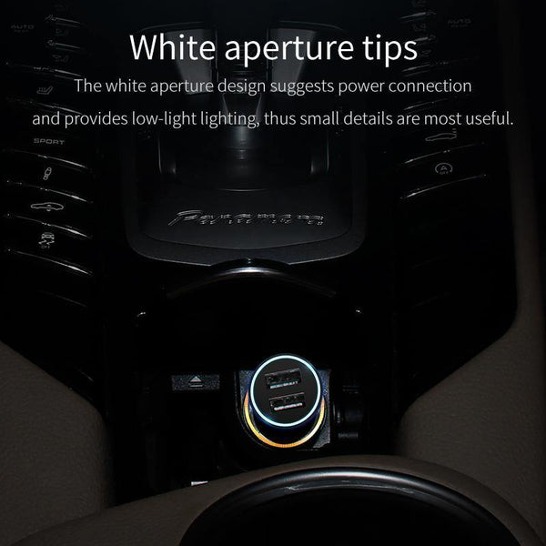 Planet Gates Black Baseus LED Car USB Charger For iPhone Samsung Xiaomi 2.4A Fast Charge Adapter Metal Mini USB Car-Charger For Mobile Phone