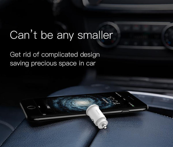 Planet Gates Black Baseus Mini Car Charger For iPhone Xs Samsung Xiaomi mi 3.1A Fast Car Charging Dual USB Car Charger Adapter Mobile Phone Charger