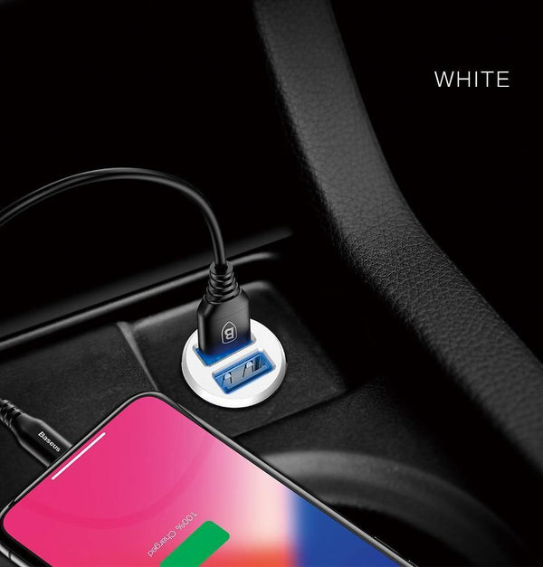 Planet Gates Black Baseus Mini Car Charger For iPhone Xs Samsung Xiaomi mi 3.1A Fast Car Charging Dual USB Car Charger Adapter Mobile Phone Charger