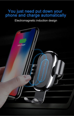 Planet Gates Black Baseus Qi Car Wireless Charger For iPhone 8 X XS Max XR Samsung Mobile Phone Charger 10W Fast Wireless Car Charging Mount Holder