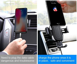 Planet Gates Black Baseus Qi Car Wireless Charger For iPhone 8 X XS Max XR Samsung Mobile Phone Charger 10W Fast Wireless Car Charging Mount Holder