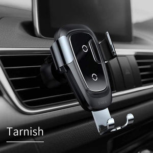 Baseus Qi Wireless Charger Car Phone Holder for iPhone 11Pro Samsung Mobile Phone Holder Stand Air Vent Mount Gravity Car Holder