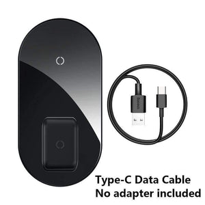 Baseus Qi Wireless Charger For Airpods Pro iPhone 11 Pro X XS XR 15W Dual Wireless Charging Pad For Samsung S10 S9 For Office