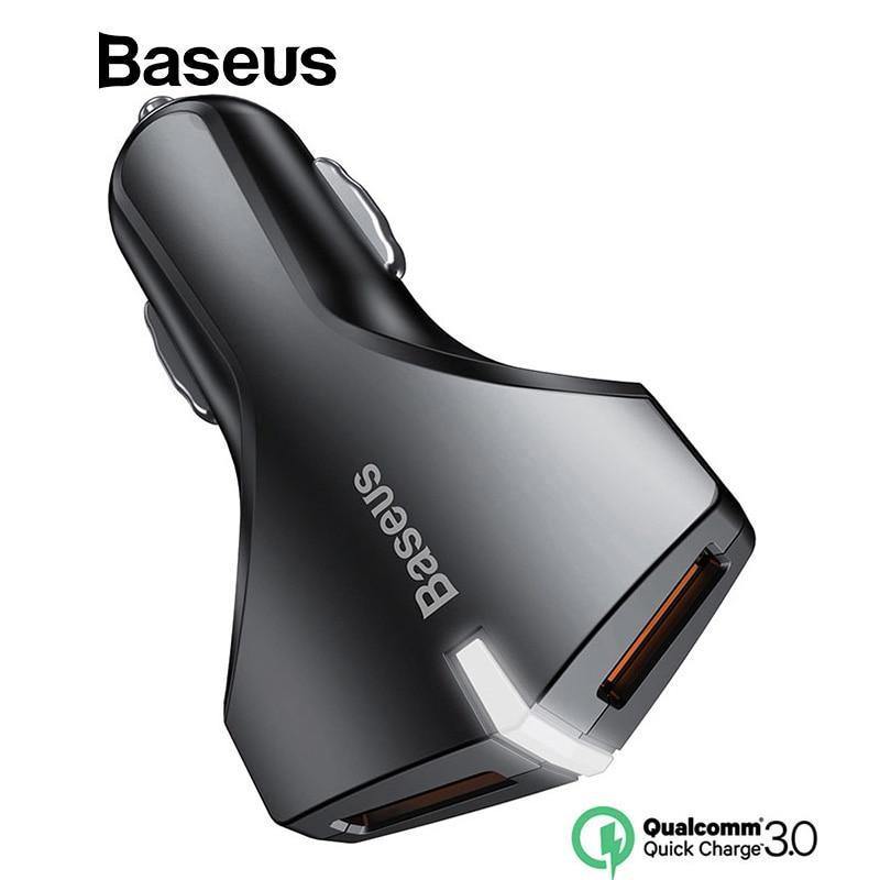 Planet Gates Black Baseus Quick Charge 3.0 Car Charger 5V3A QC3.0 Turbo Fast Charging Car-charger Dual USB Car Mobile Phone Charger For iPhone 8 7