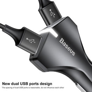 Planet Gates Black Baseus Quick Charge 3.0 Car Charger 5V3A QC3.0 Turbo Fast Charging Car-charger Dual USB Car Mobile Phone Charger For iPhone 8 7