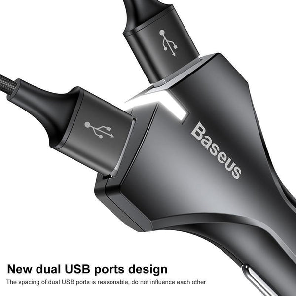 Planet Gates Black Baseus Quick Charge 3.0 Car Charger 5V3A QC3.0 Turbo Fast Charging Car-charger Dual USB Car Mobile Phone Charger For iPhone 8 7