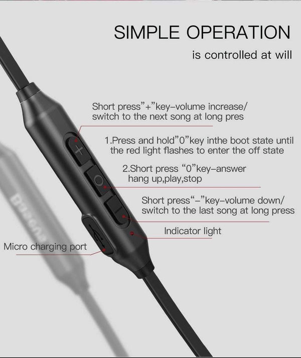 Planet Gates BLACK Baseus S06 Neckband Bluetooth Earphone Wireless headphone For Xiaomi iPhone earbuds stereo auriculares fone de ouvido with MIC