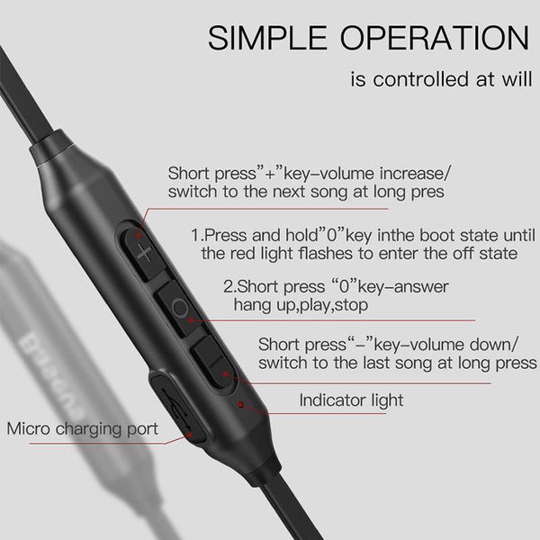 Baseus S06 Neckband Bluetooth Earphone Wireless headphone For Xiaomi iPhone earbuds stereo auriculares fone de ouvido with MIC - Planet Gates