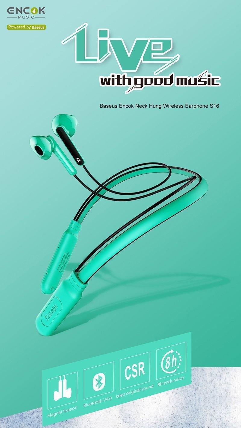 Planet Gates Black BASEUS S16 Professional In-Ear Bluetooth Earphone High fidelity Sound Quality Metal Heavy Bass Music Wireless Earphone for phone