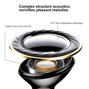 Planet Gates Black BASEUS S16 Professional In-Ear Bluetooth Earphone High fidelity Sound Quality Metal Heavy Bass Music Wireless Earphone for phone