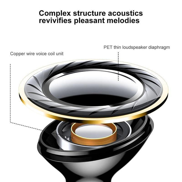 Planet Gates Black BASEUS S16 Professional In-Ear Bluetooth Earphone High fidelity Sound Quality Metal Heavy Bass Music Wireless Earphone for phone
