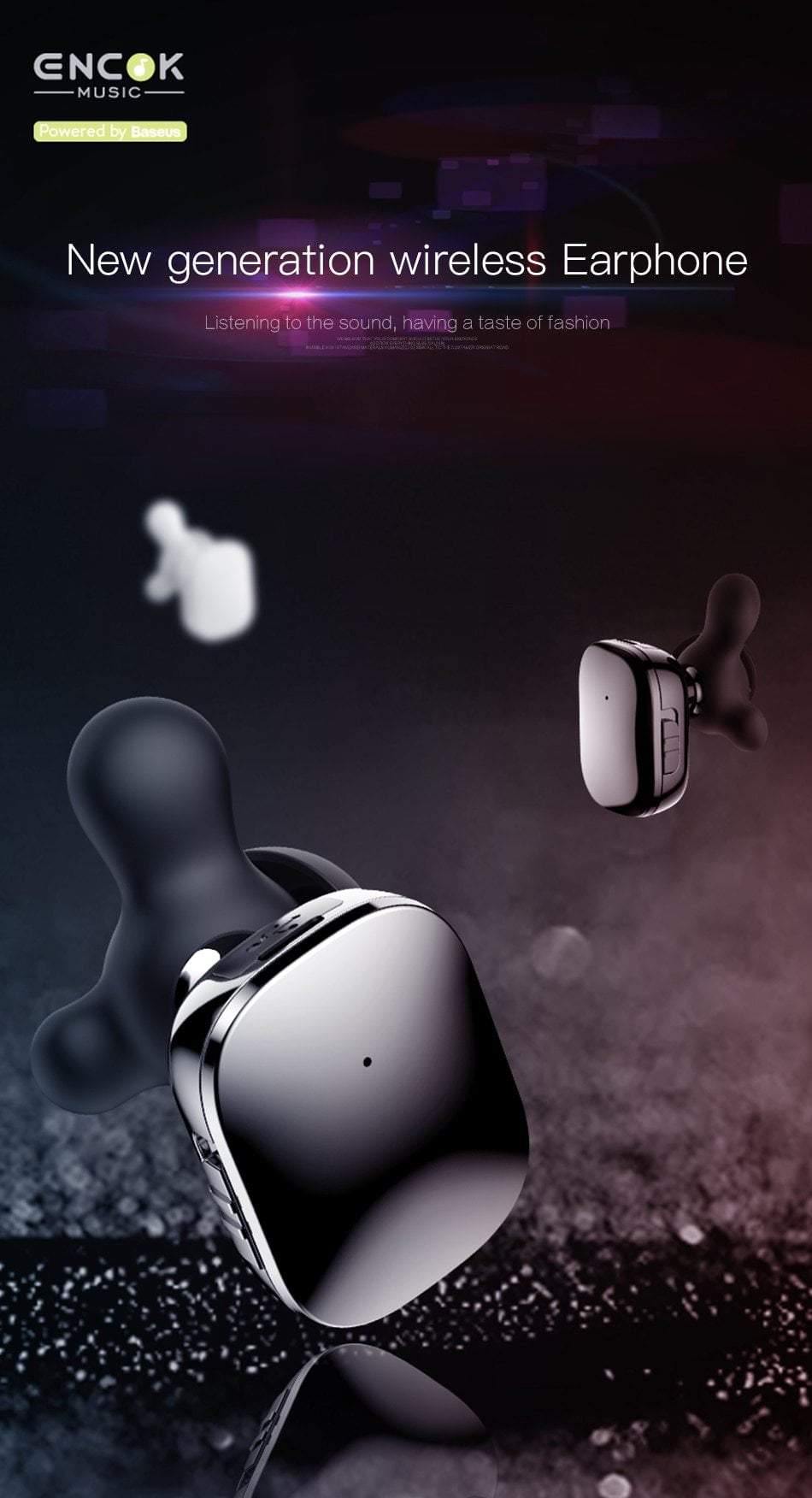 Planet Gates Baseus TWS Bluetooth Earphone For Phone In-Ear Dual True Wireless Earbuds With Mic Intelligent Touch Handsfree Business Headset