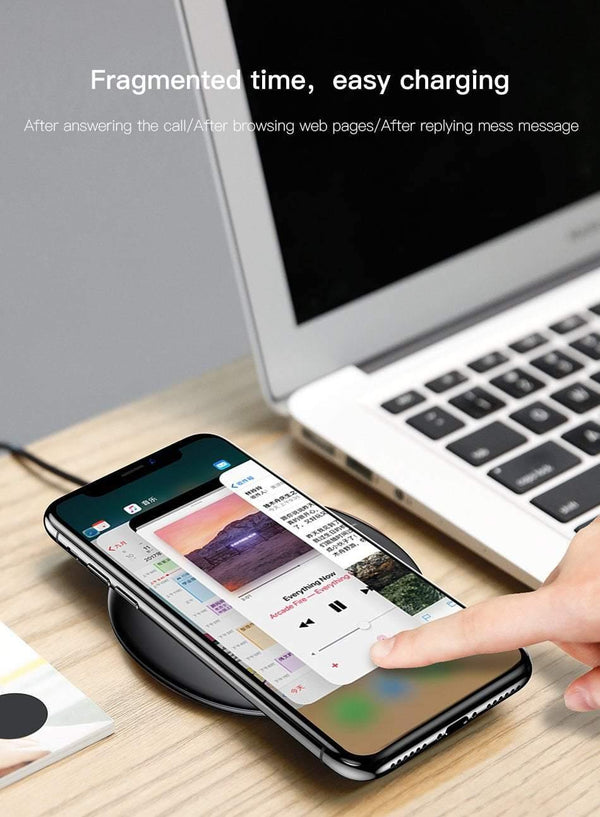 Planet Gates BLACK Baseus UFO Wireless Charger For iPhone X 8 Samsung Note8 S9 S8 Mobile Phone 10W Qi Wireless Charging Charger Fast Charging Pad