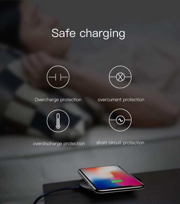 Planet Gates BLACK Baseus UFO Wireless Charger For iPhone X 8 Samsung Note8 S9 S8 Mobile Phone 10W Qi Wireless Charging Charger Fast Charging Pad