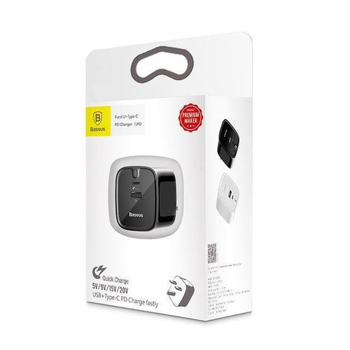Planet Gates Black Baseus USB PD Charger For iPhone 30W Fast Charging UK Plug Type-c Adapter For Mobile Phone Travel Wall 3A Type C PD USB Charger