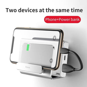 Planet Gates Black Baseus Wall Mount Holder For iPhone Xs Max X 8 Metal Strong Adhesive Mobile Phone Holder For Samsung Huawei Xiaomi Charger Stand