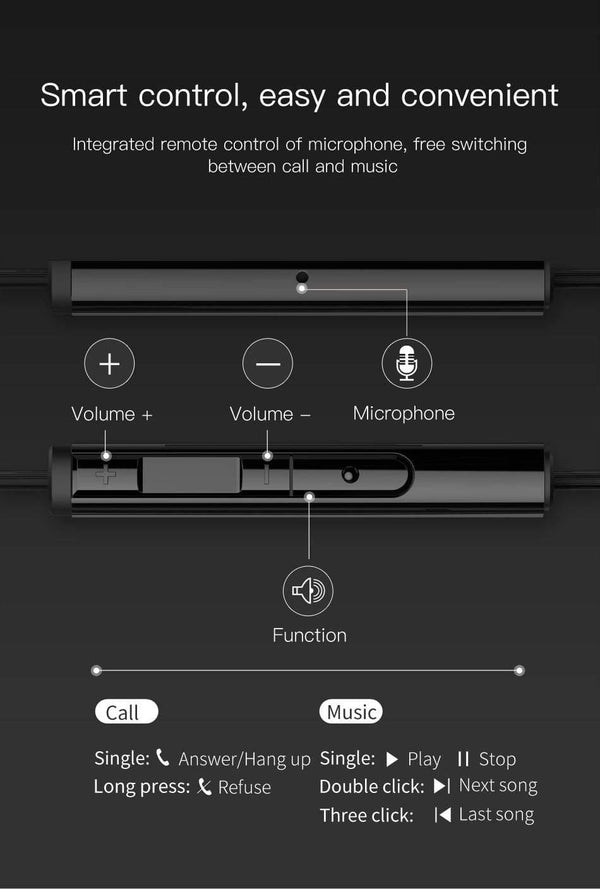 Planet Gates Black Baseus Wired Earphone In Ear Headset With Mic Stereo Bass Sound 3.5mm Jack Earphone Earbuds Earpiece For iPhone Samsung Xiaomi