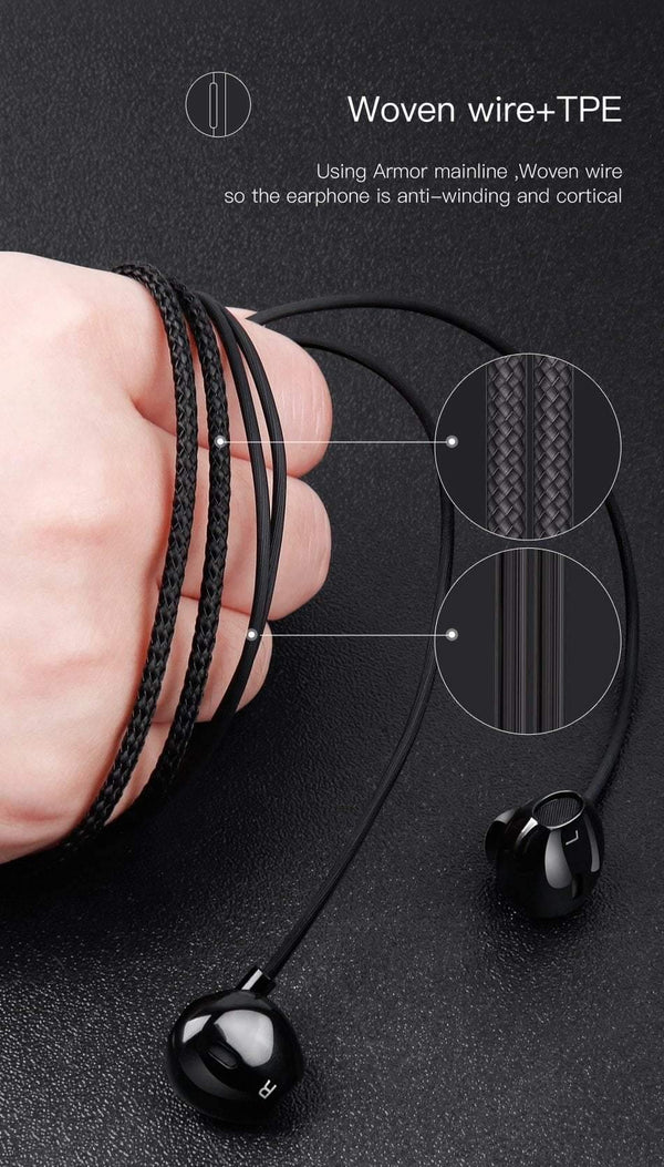 Planet Gates Black Baseus Wired Earphone In Ear Headset With Mic Stereo Bass Sound 3.5mm Jack Earphone Earbuds Earpiece For iPhone Samsung Xiaomi