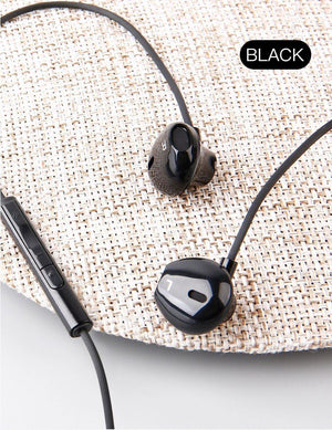 Planet Gates Black Baseus Wired Earphone In Ear Headset With Mic Stereo Bass Sound 3.5mm Jack Earphone Earbuds Earpiece For iPhone Samsung Xiaomi
