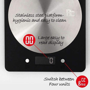 Planet Gates Black BECBI Electronic Block Kitchen Scale 5000g/1g LCD Household Digital Balance Weighing Diet Food Scale