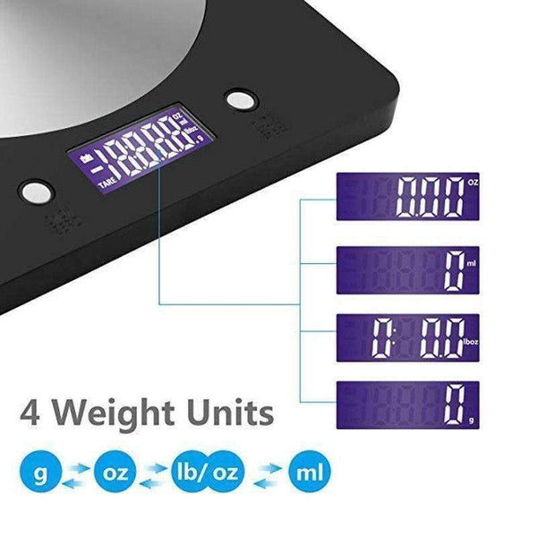 Planet Gates Black BECBI Electronic Block Kitchen Scale 5000g/1g LCD Household Digital Balance Weighing Diet Food Scale