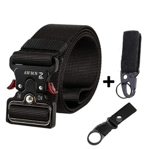 4.8CM Width Men Belt Nylon Tactical Army Belt For Trousers Metal Buckle Canvas Belts Outdoor Training Black Military Waist Belt