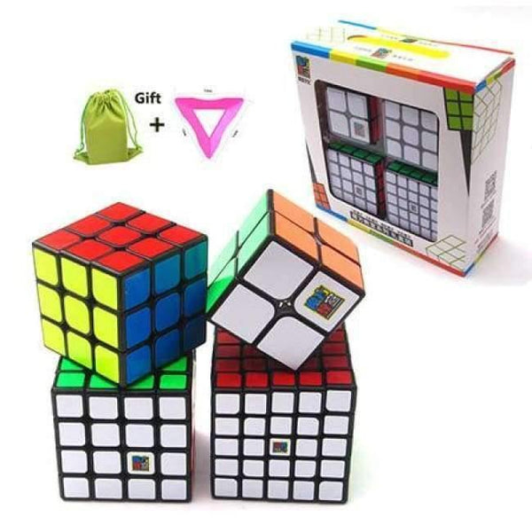 Planet Gates Black Best Birthday Gift 4PCS/Set 2x2x2 3x3x3 4x4x4 5x5x5 Stickerless Magic Cube Puzzle for Boys 2*2*2 3*3*3 4*4*4 5*5*5 Moyu Cubes