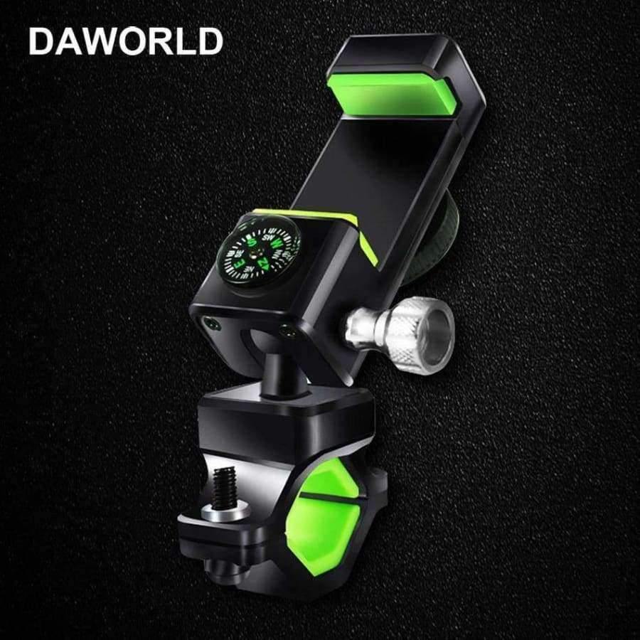 Planet Gates Black Bicycle phone holder  Motorcycle Phone Holder with Compass and LED Light Adjustable Phone Mount and Bicycle Handlebar