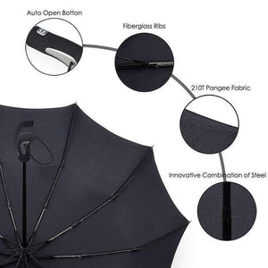 Planet Gates Black Big Strong Fashion Windproof Umbrella Men Gentle 3Fold Compact Fully Automatic Rain High Quality Pongee Umbrella Women