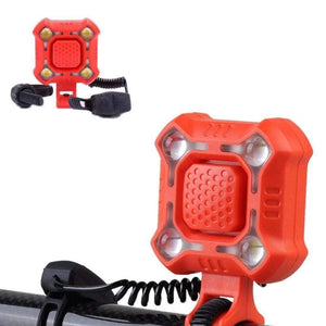 Planet Gates Black Bike Bell 4 Lamp Cycling Light Electric Horn Waterproof USB Charging Loud Alarm Security Bicycle Bell Sounds Cycling Accessories