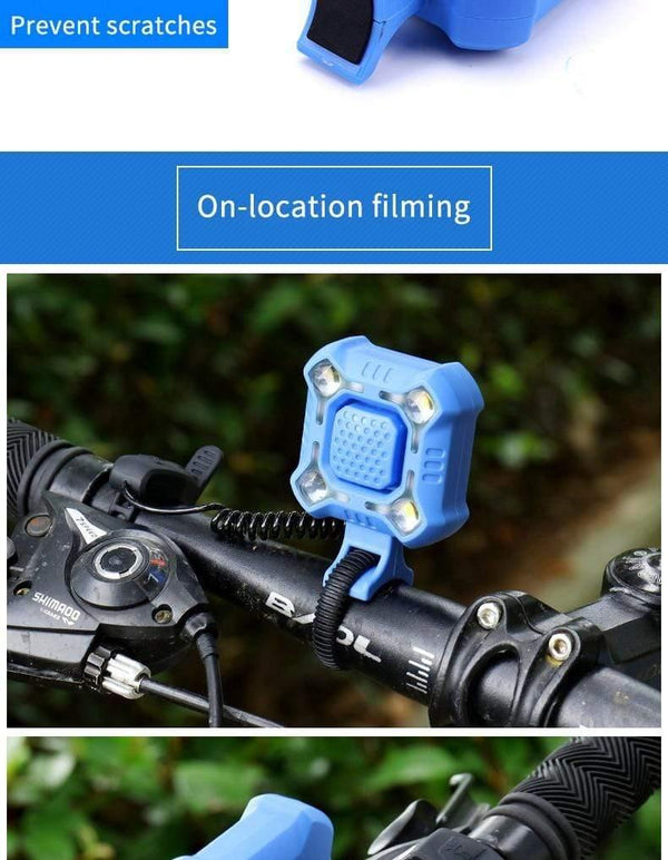 Planet Gates Black Bike Bell 4 Lamp Cycling Light Electric Horn Waterproof USB Charging Loud Alarm Security Bicycle Bell Sounds Cycling Accessories