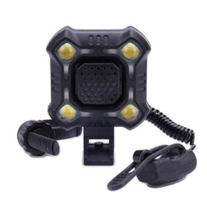 Planet Gates Black Bike Bell 4 Lamp Cycling Light Electric Horn Waterproof USB Charging Loud Alarm Security Bicycle Bell Sounds Cycling Accessories