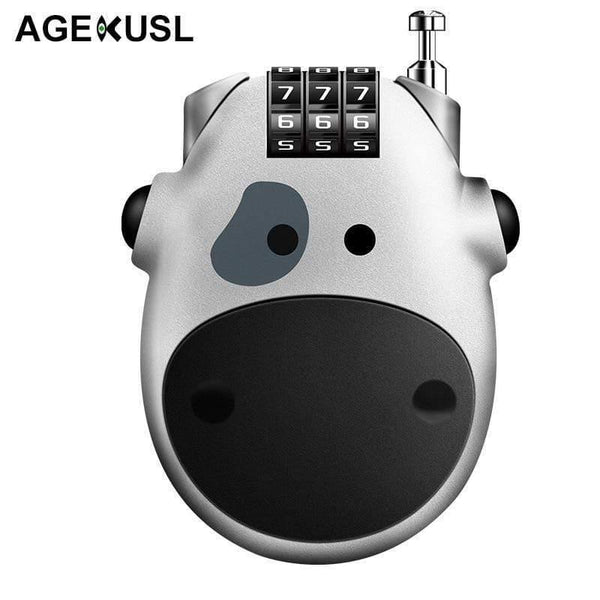 Planet Gates Black Bike Lock MINI Cable Bike Bicycle Lock Cow Password Helmet Lock Portable Cycling MTB Road Bike Motorbike Helmet Lock Accessories