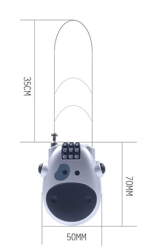 Planet Gates Black Bike Lock MINI Cable Bike Bicycle Lock Cow Password Helmet Lock Portable Cycling MTB Road Bike Motorbike Helmet Lock Accessories