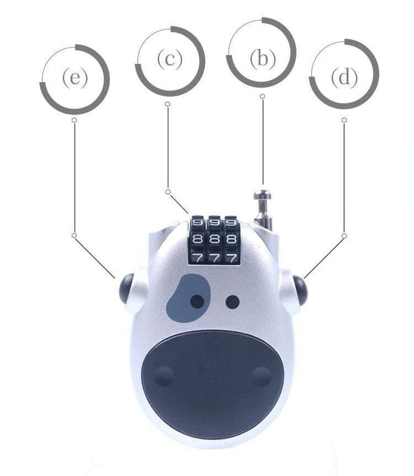 Planet Gates Black Bike Lock MINI Cable Bike Bicycle Lock Cow Password Helmet Lock Portable Cycling MTB Road Bike Motorbike Helmet Lock Accessories