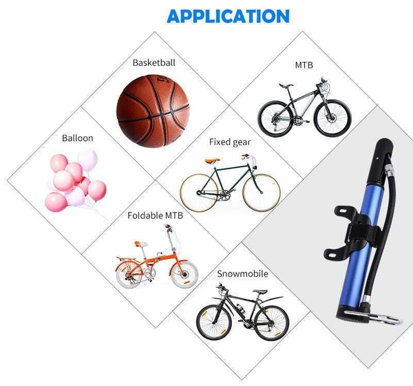 Planet Gates Black Bike Pump Bicycle Tire Portable Inflator Air Pump 100PSI Mountain Road Bike Accessories for Cycling MTB Bicycle Pump