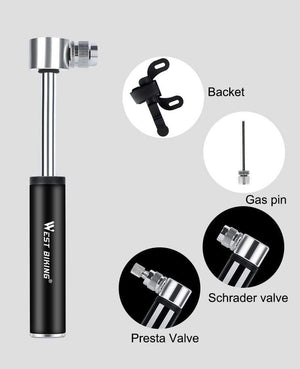 Planet Gates black Bike Pump Inflador Bicicleta Bicycle Air Pumps For AV/FV Cycling Inflator MTB Alloy Mini Hand Pump Bicycle Tire Pump