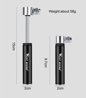 Planet Gates black Bike Pump Inflador Bicicleta Bicycle Air Pumps For AV/FV Cycling Inflator MTB Alloy Mini Hand Pump Bicycle Tire Pump