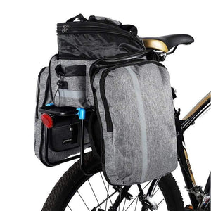 Planet Gates Black Bike Waterproof Seat Pannier Pack Luggage Cycling Bag 10-25L Bicycle Pannier Bag Rear Rack Trunk Bag With Rain Cover