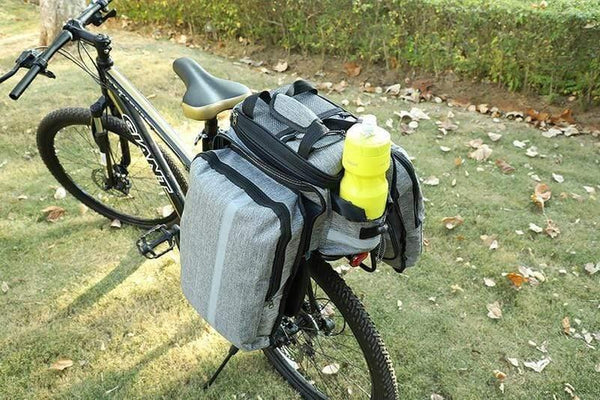 Planet Gates Black Bike Waterproof Seat Pannier Pack Luggage Cycling Bag 10-25L Bicycle Pannier Bag Rear Rack Trunk Bag With Rain Cover