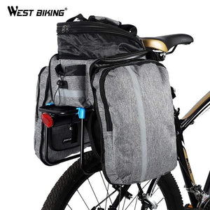 Planet Gates Black Bike Waterproof Seat Pannier Pack Luggage Cycling Bag 10-25L Bicycle Pannier Bag Rear Rack Trunk Bag With Rain Cover