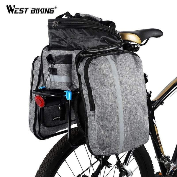 Planet Gates Black Bike Waterproof Seat Pannier Pack Luggage Cycling Bag 10-25L Bicycle Pannier Bag Rear Rack Trunk Bag With Rain Cover