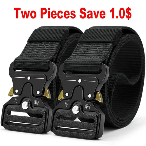 Tactical Belt Nylon Army Belt New Men's Military Multifunction Buckle Outdoor Sports Hook Belt 125/135cm Wide3.8cm