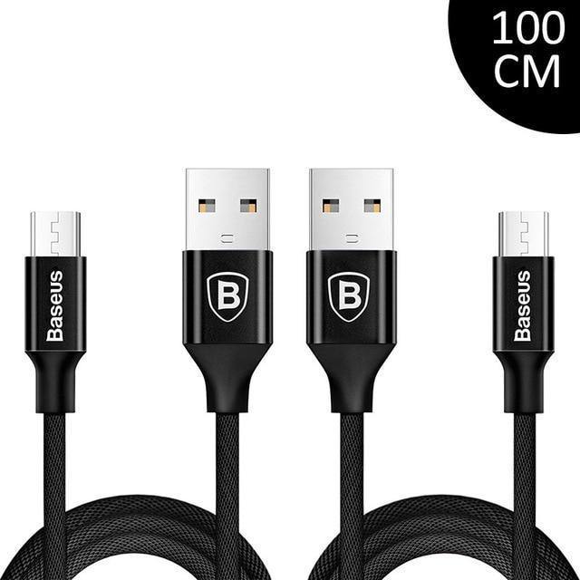 Planet Gates 2pcs/lot, Baseus Micro USB Cable 2A Fast Data Sync Charging Microusb Charger For Samsung Xiaomi HTC Android Mobile Phone Cables